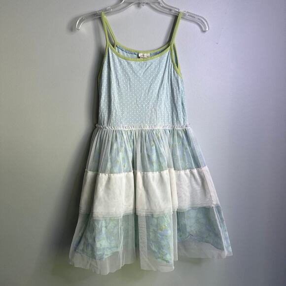 Matilda Jane Girl’s size 12 Floral and Polka Dot Dress Green/Blue - Picture 1 of 7